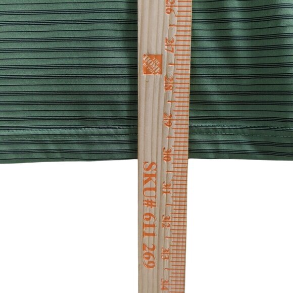 IZOD Pro Series XFG Cool FX Polo Shirt Green Black Striped Golf Mens Large - Picture 4 of 12